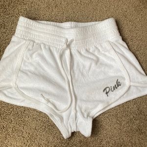 Pink terry cloth shorts